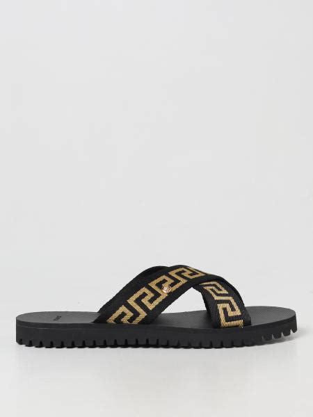 sandale versace homme|Versace embroidered leather sandals men.